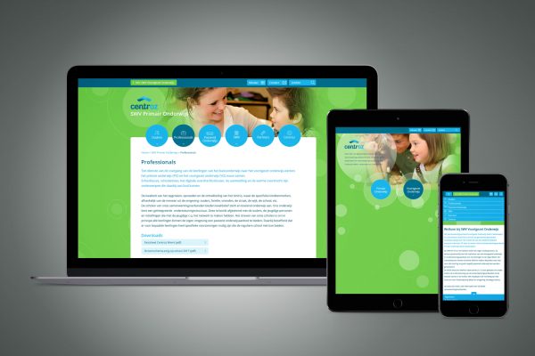 Portfolio image responsive website design UI Centroz Weert Eric Steuten Creative Director art direction & UI UX design