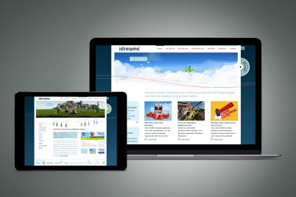 Portfolio image website UX UI Idreams Eric Steuten Creative Director art direction & UI UX designer