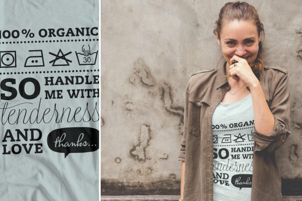 Portfolio image t-shirt design 100 percent organic Eric Steuten Creative Director art direction & UI UX designer