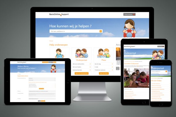 Portfolio image responsive website UI UX BasisOnline Support Customer Service Software Helpdesk Eric Steuten Creative Director art direction & UI UX designer